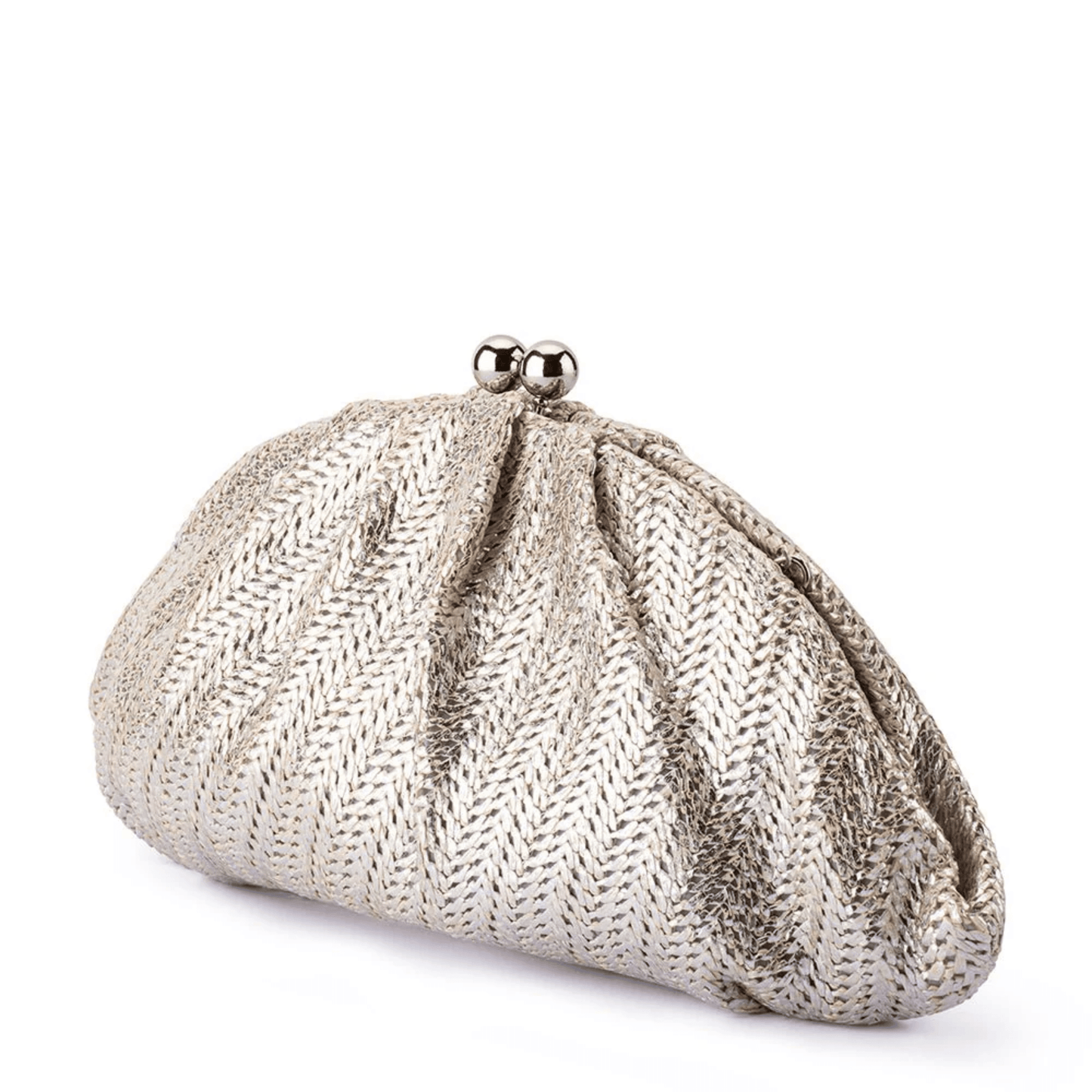 Rita Woven Clutch | Silver