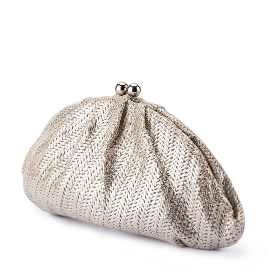 Rita Woven Clutch | Silver