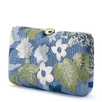 Greta Floral Clutch | Blue