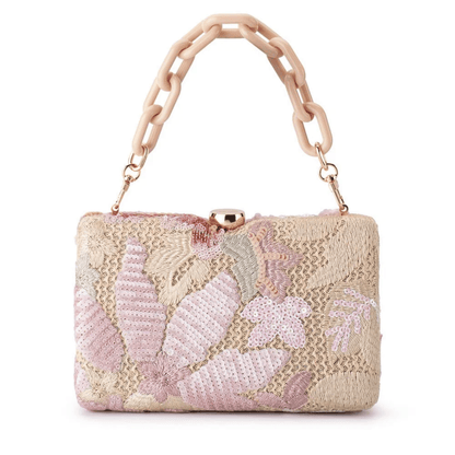 Greta Floral Clutch | Blush