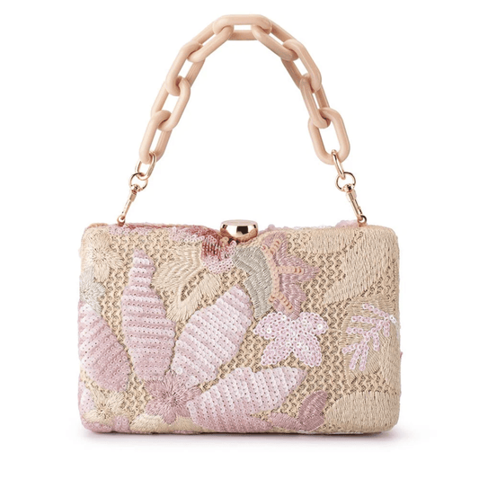 Greta Floral Clutch | Blush