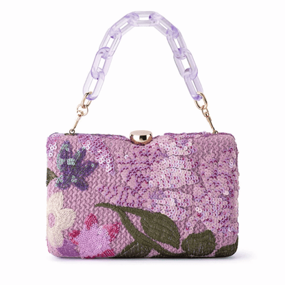 Greta Floral Clutch | Lilac