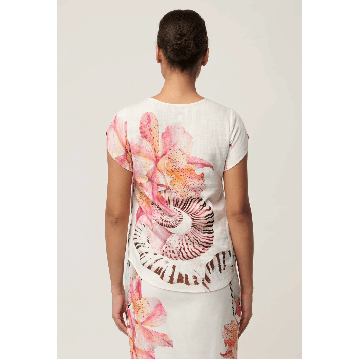 Avis Linen Top | Nautilus Bloom | Once Was