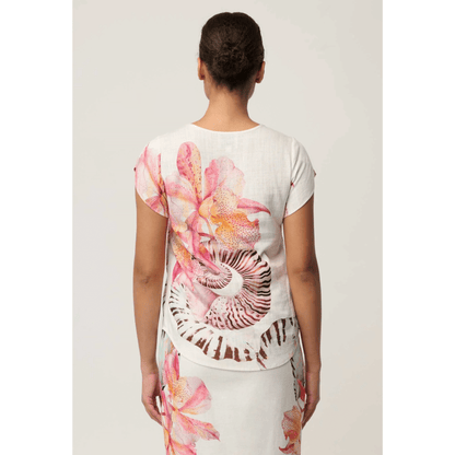 Avis Linen Top | Nautilus Bloom | Once Was