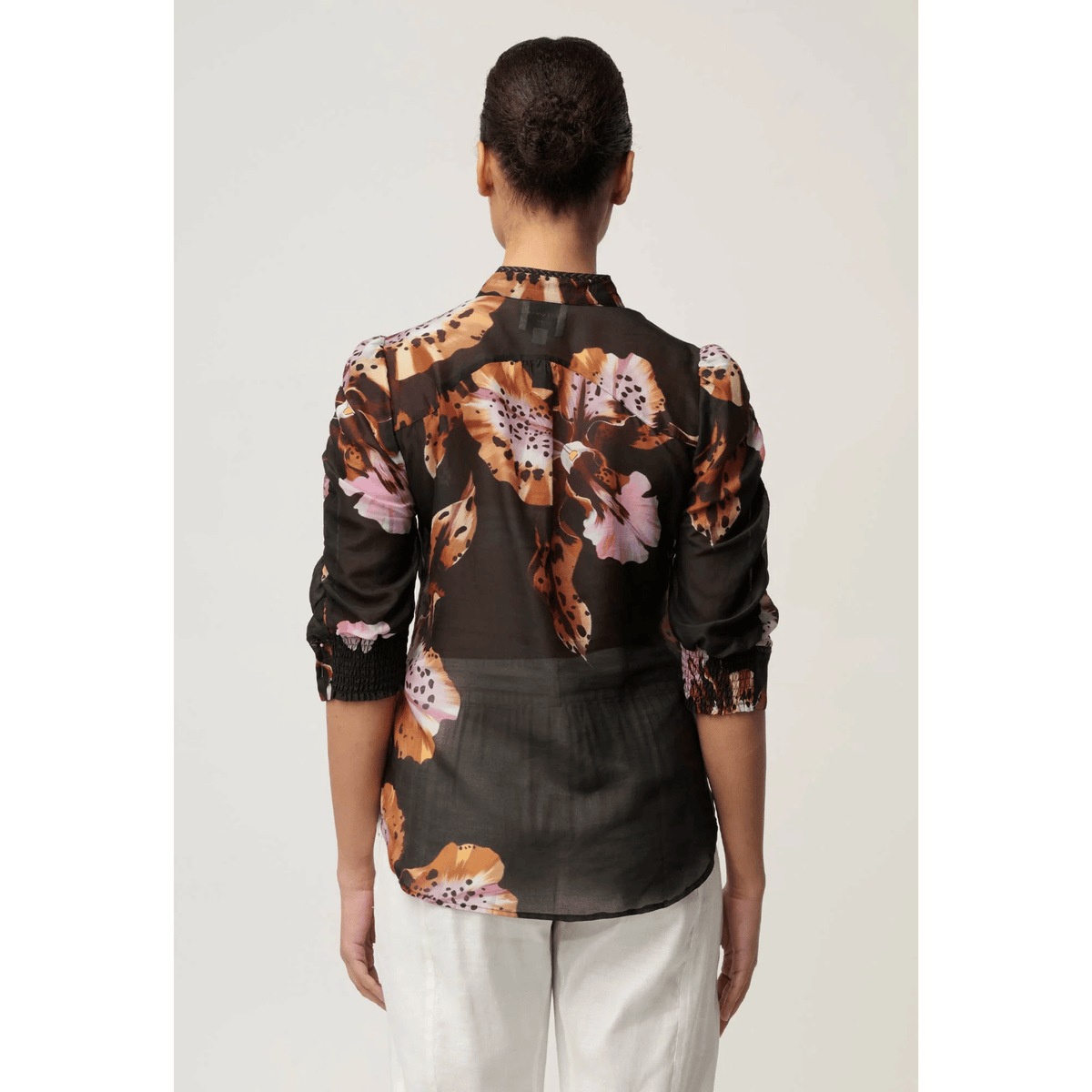 Calantha Contrast Trim Shirt | Sunset Orchid - OnceWas