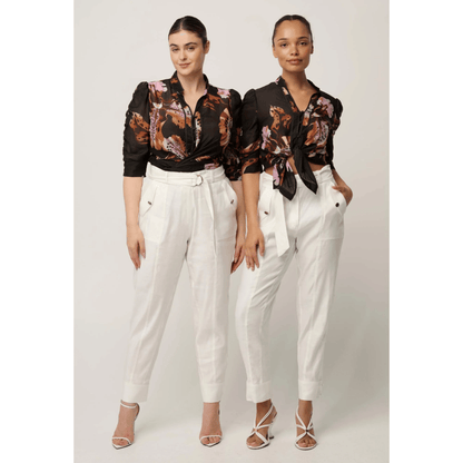 Calantha Contrast Trim Shirt | Sunset Orchid - OnceWas