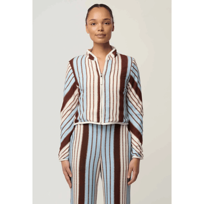 Delray Reversible Jacket | Nautilus Bloom/Iridescent Stripe - OnceWas