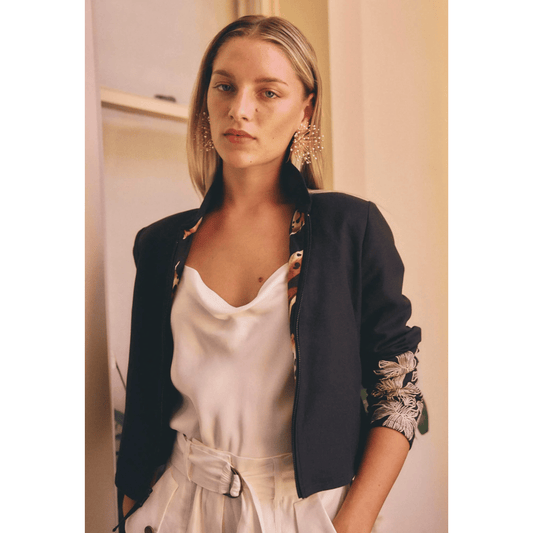 Delray Reversible Jacket | Sunset Orchid/Noir Orchid - OnceWas