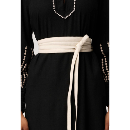 Once Was - Milton Leather Wrap Belt | Ivory