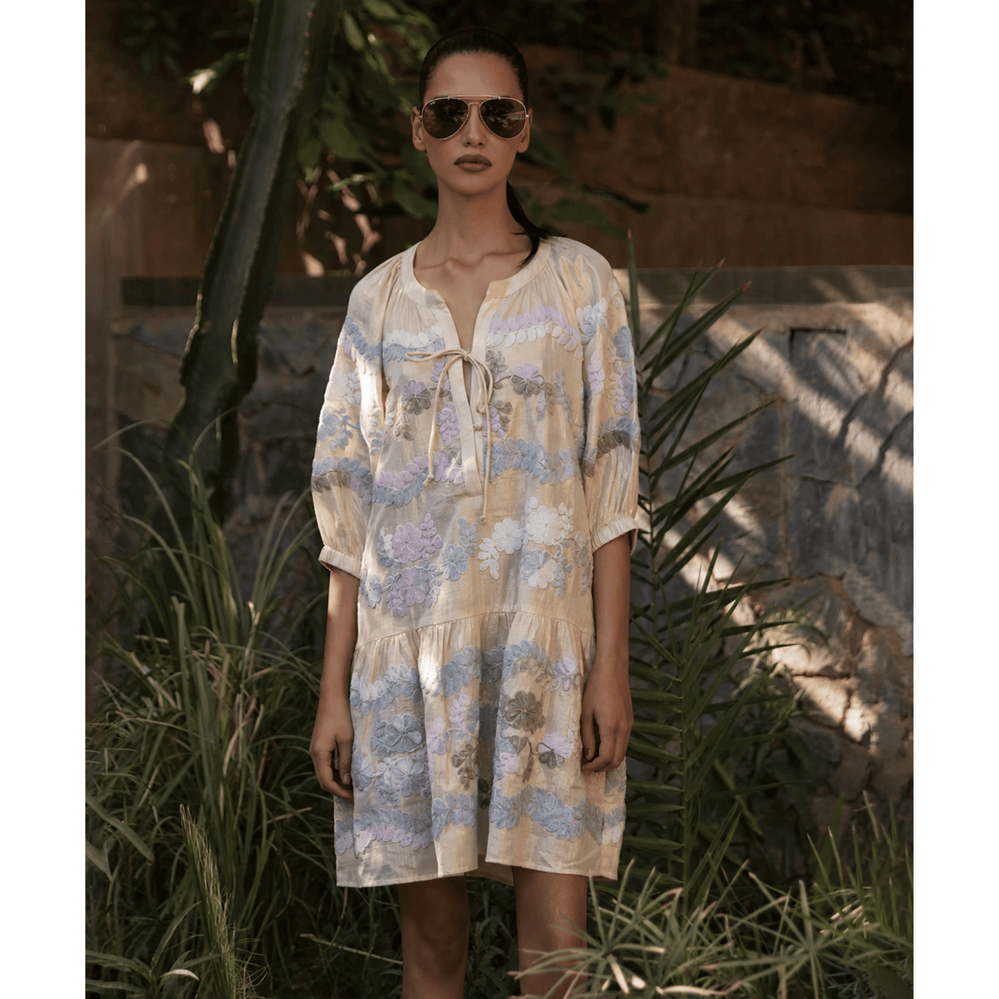Oleander Dress | Gold Lurex