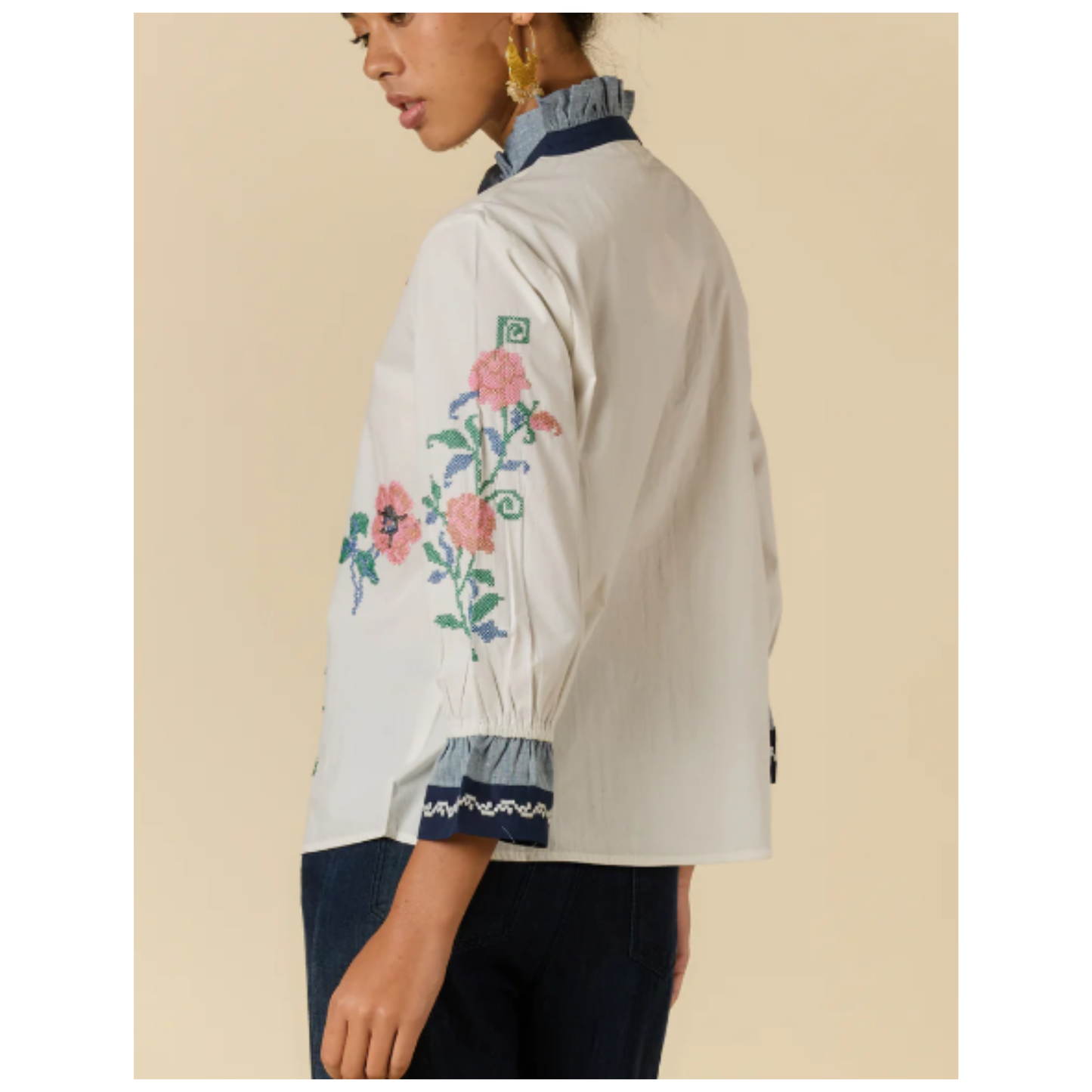 Lara Frill Shirt | Cream