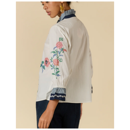 Lara Frill Shirt | Cream