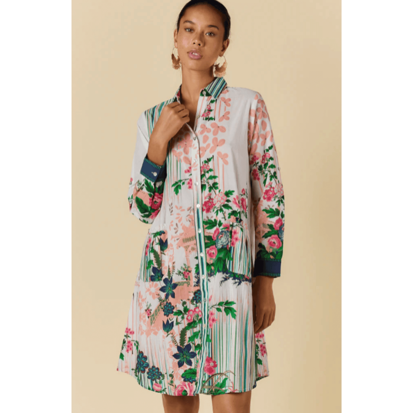 Roseanne Shirtmaker Dress | Multi Ruby Yaya                    Sale - No Return