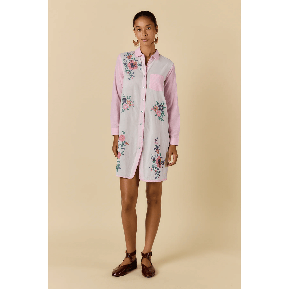 Lara Shirtmaker Dress | Pink | Rubyyaya