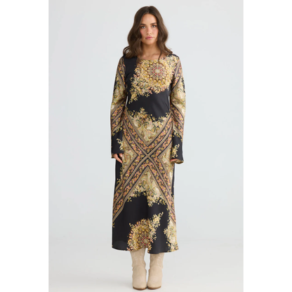 Stardust Maxi Dress | Black Paisley