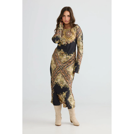 Stardust Maxi Dress | Black Paisley