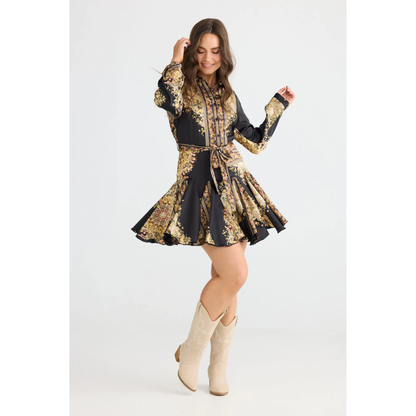 Clove Dress | Black Paisley