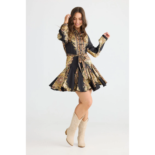 Clove Dress | Black Paisley