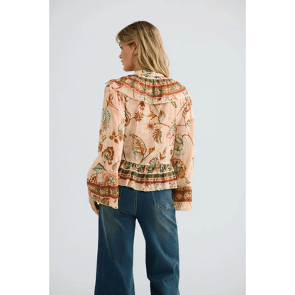 Carmen Frill Top | Wildflower Oasis | Talisman