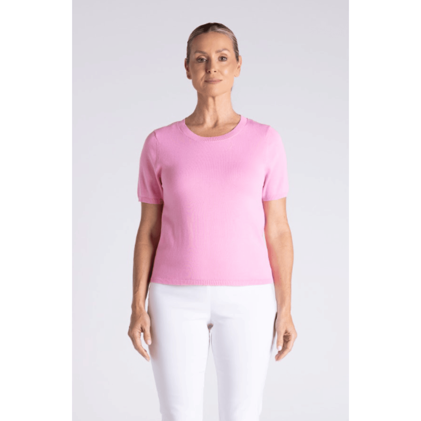 Bowral Knit T-Shirt | Fluro Pink
