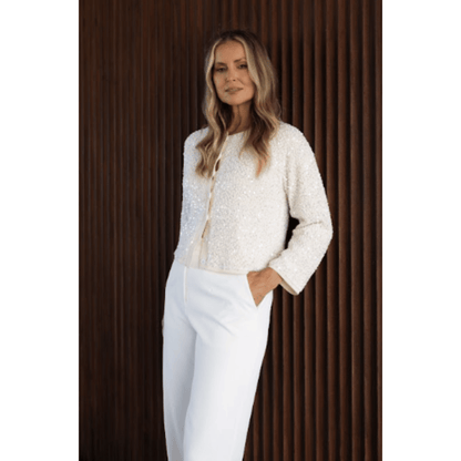 Roxy Sequin Cardigan | Milk