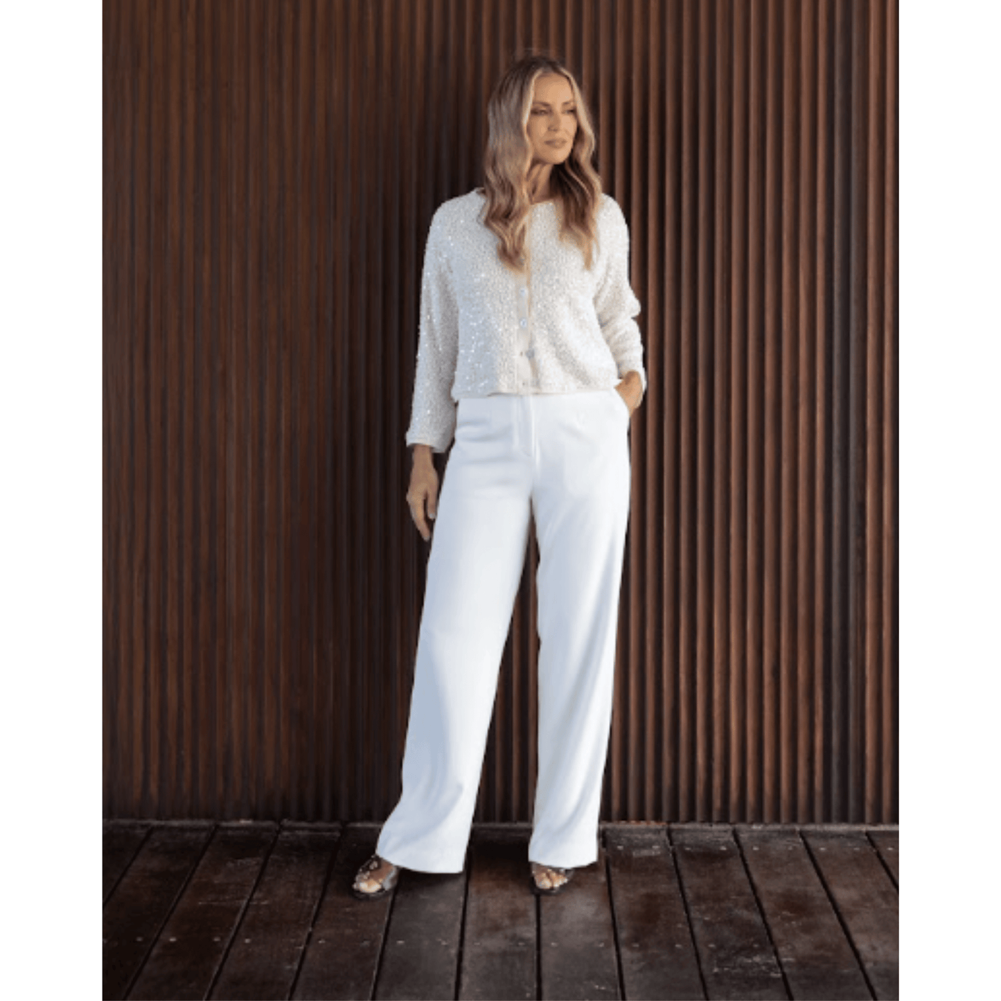 Roxy Sequin Cardigan | Milk