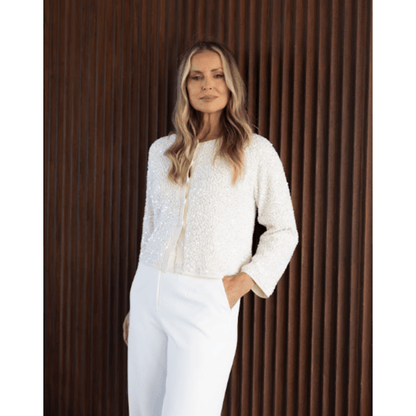 Roxy Sequin Cardigan | Milk