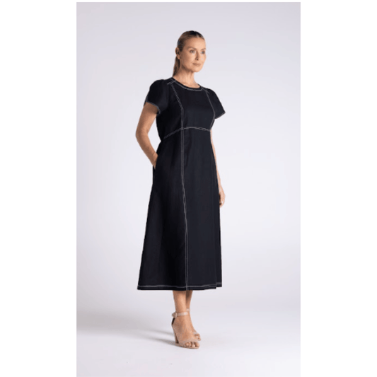 Mary Midi Dress | Black - Two T's