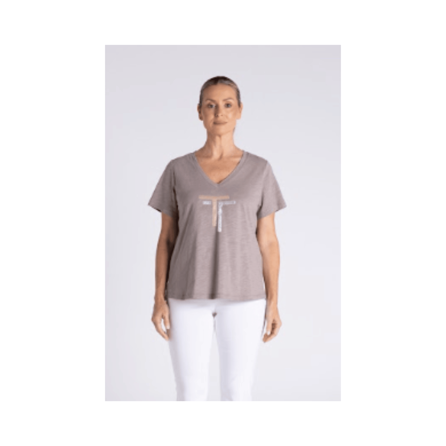 Hartley V-Neck T-Shirt | Dove