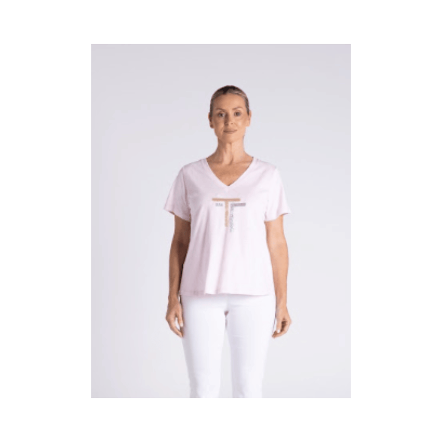 Hartley V-Neck T-Shirt | Soft Pink