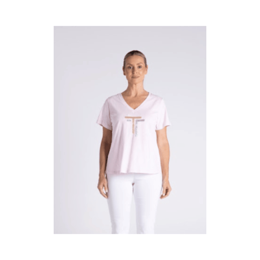 Hartley V-Neck T-Shirt | Soft Pink