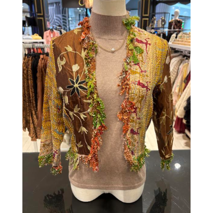 Posh Patch Silk Jacket | Earth