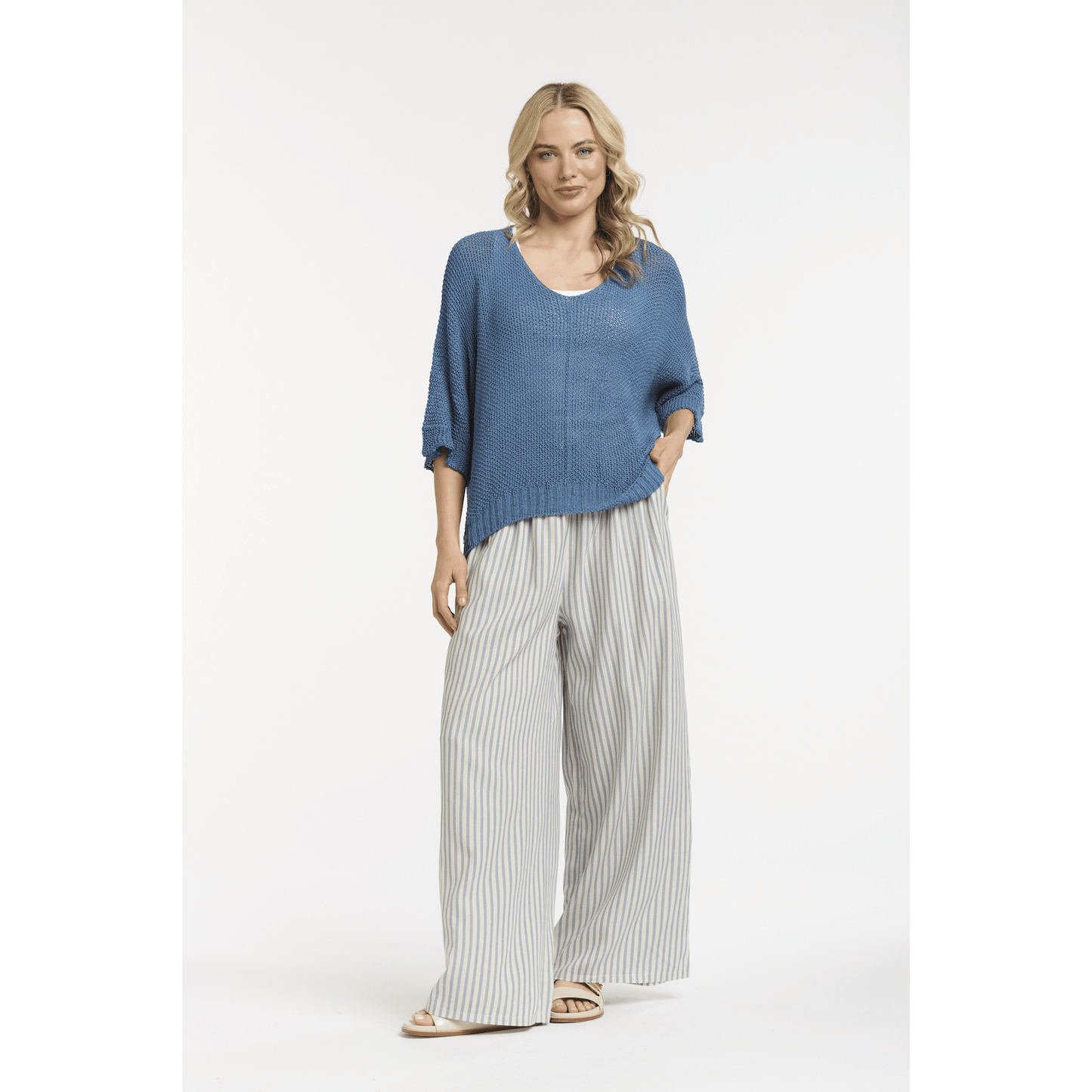 Summit Striped Pant | Blue/Cream