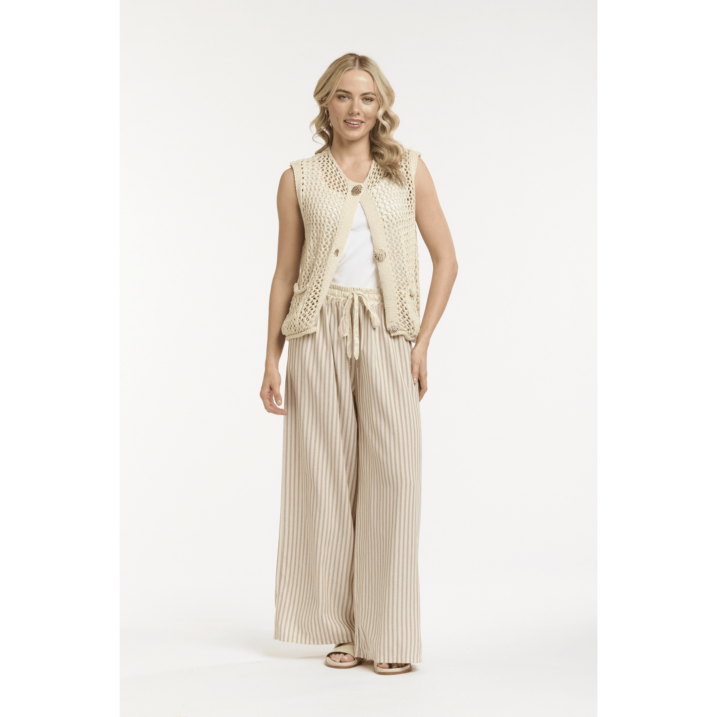 Summit Striped Pant | Light Brown/Cream