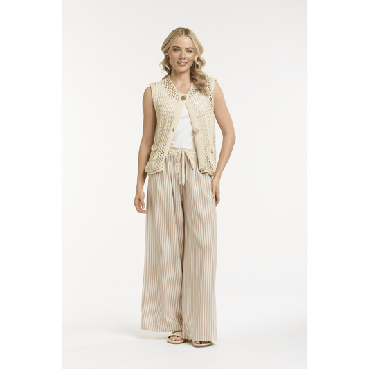 Summit Striped Pant | Light Brown/Cream