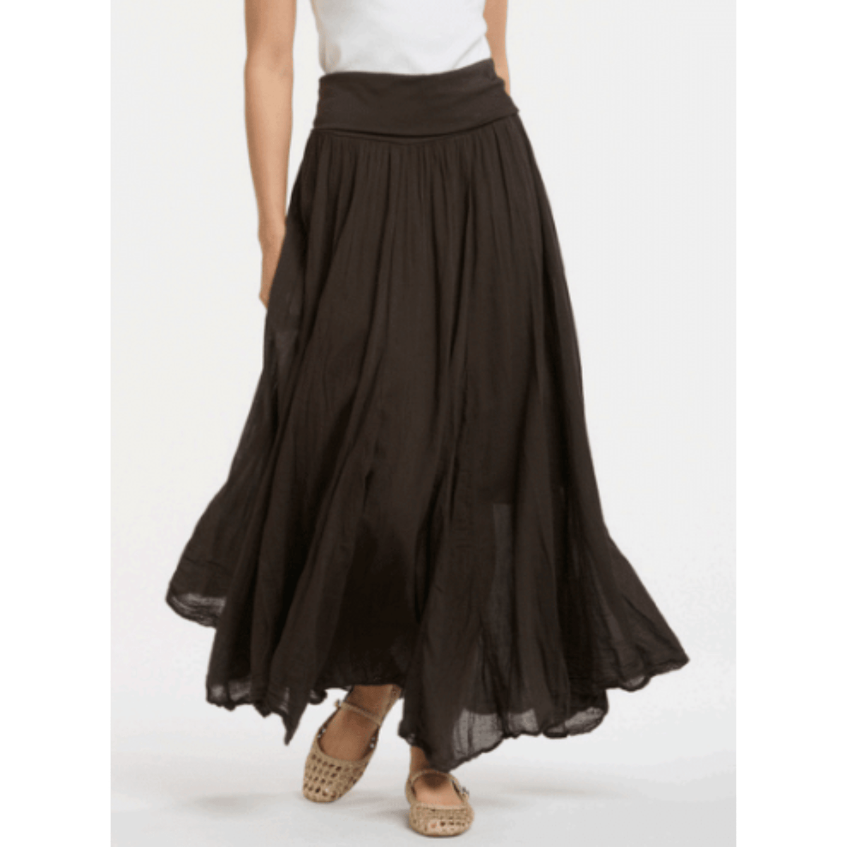 Sinatra Crinkled Skirt | Choco | Urban Luxury
