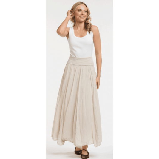 Sinatra Crinkled Skirt | Beige | Urban Luxury