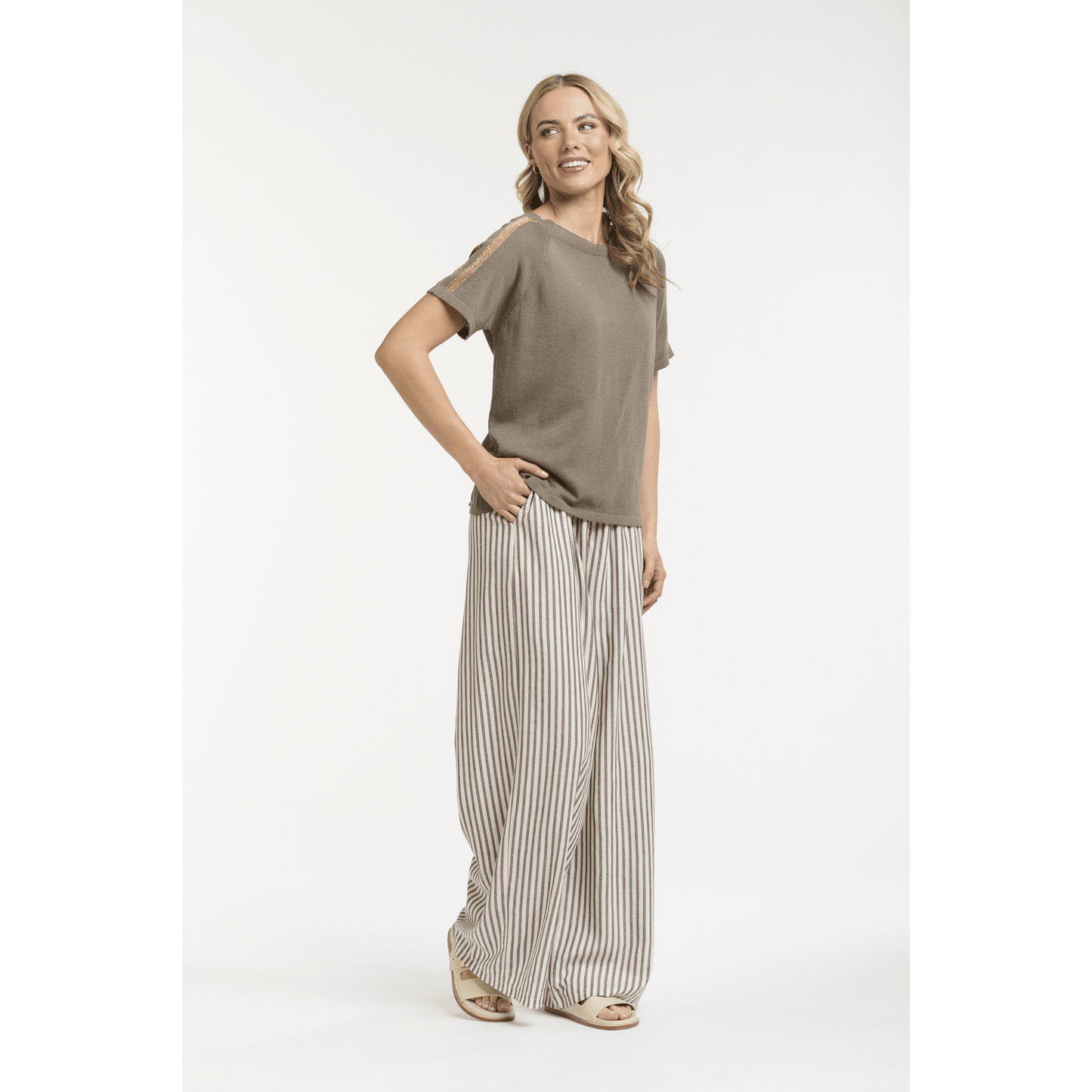 Francis Knit Top | Mud/Gold