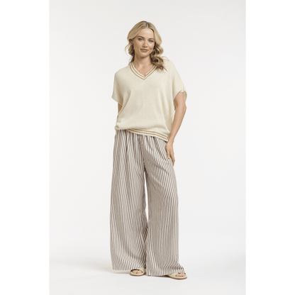 Beck Knit Top | Beige/Gold