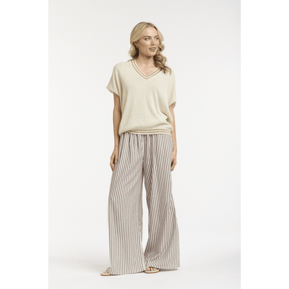 Beck Knit Top | Beige/Gold