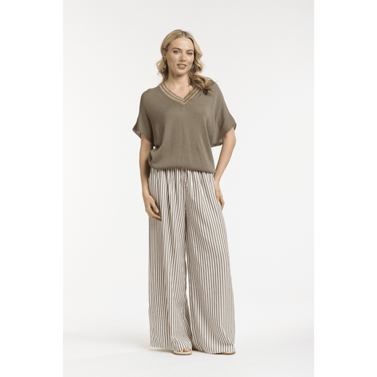 Beck Knit Top | Mud/Gold