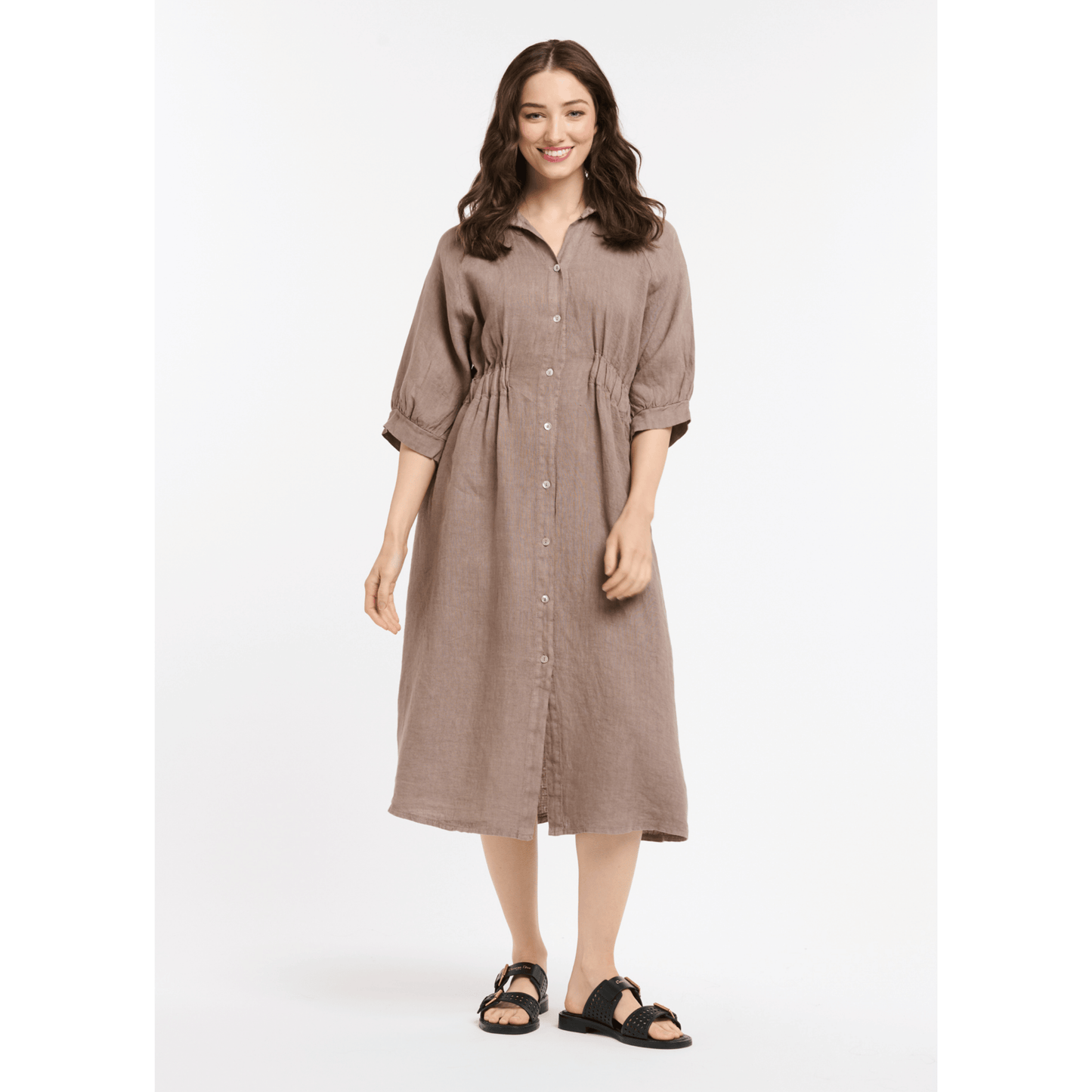 Peggy Linen Dress | Mud