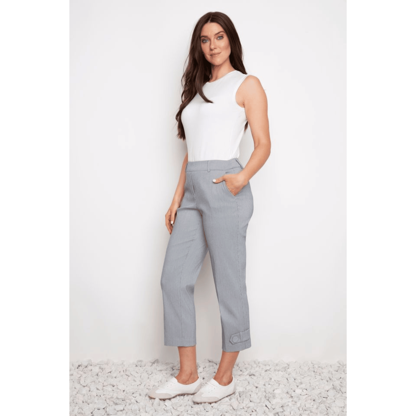 UP - Buckingham Pant | Navy/White Stripe
