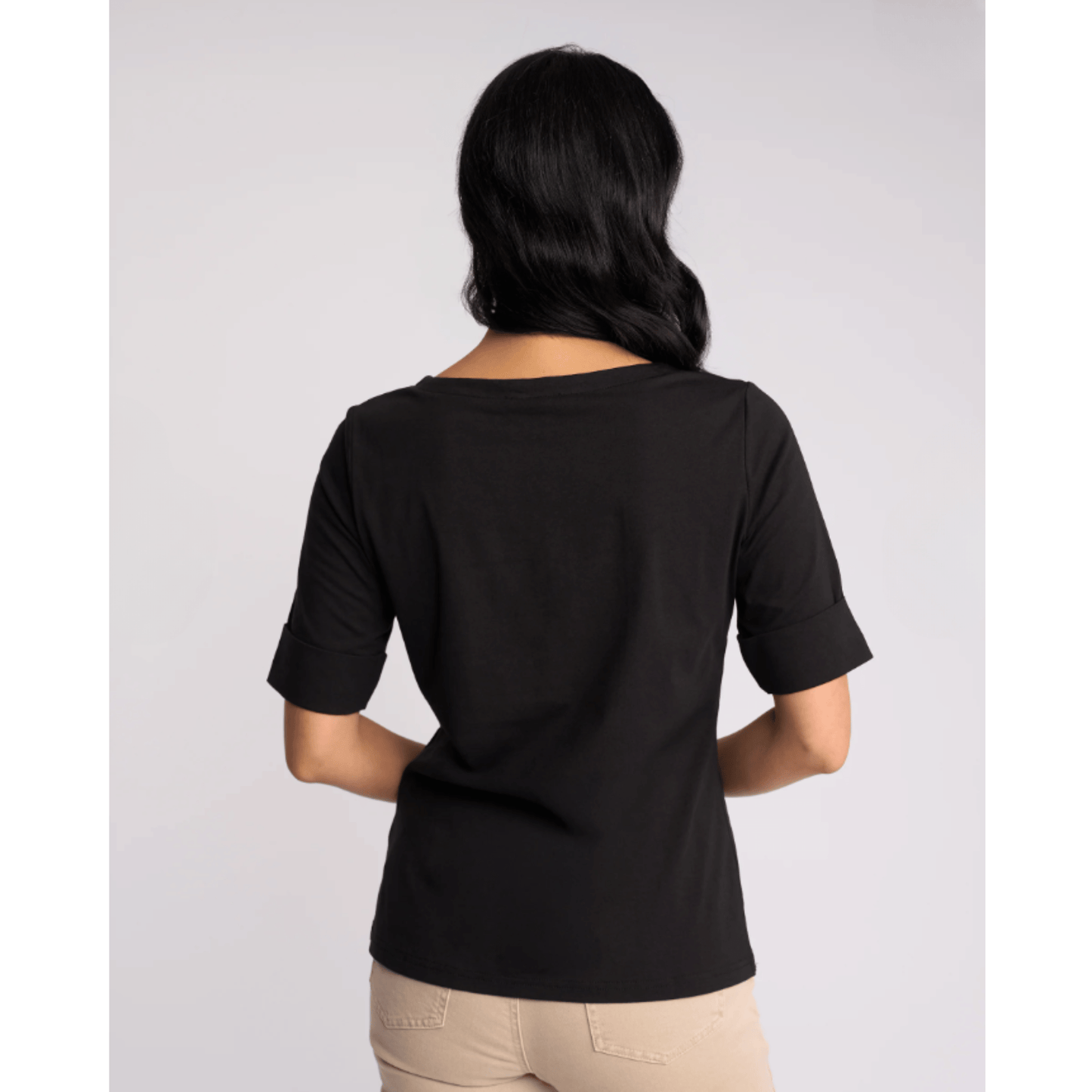 Boat Neck Top | Black