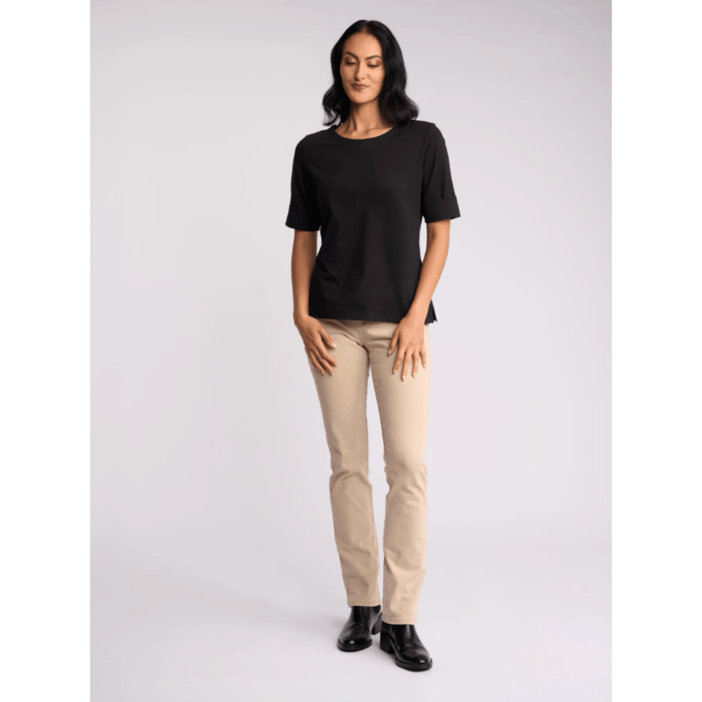 Boat Neck Top | Black