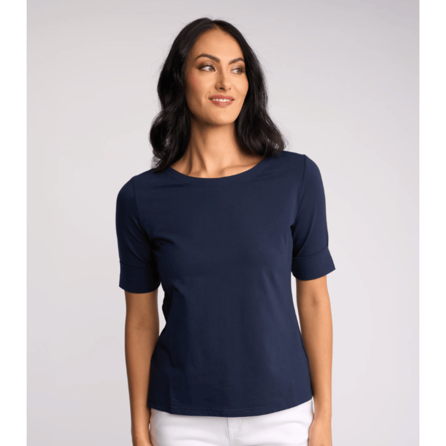 Boat Neck Top | Navy