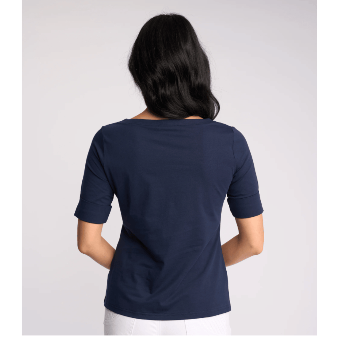 Boat Neck Top | Navy