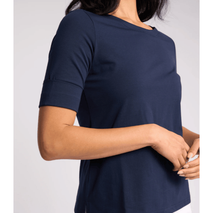 Boat Neck Top | Navy