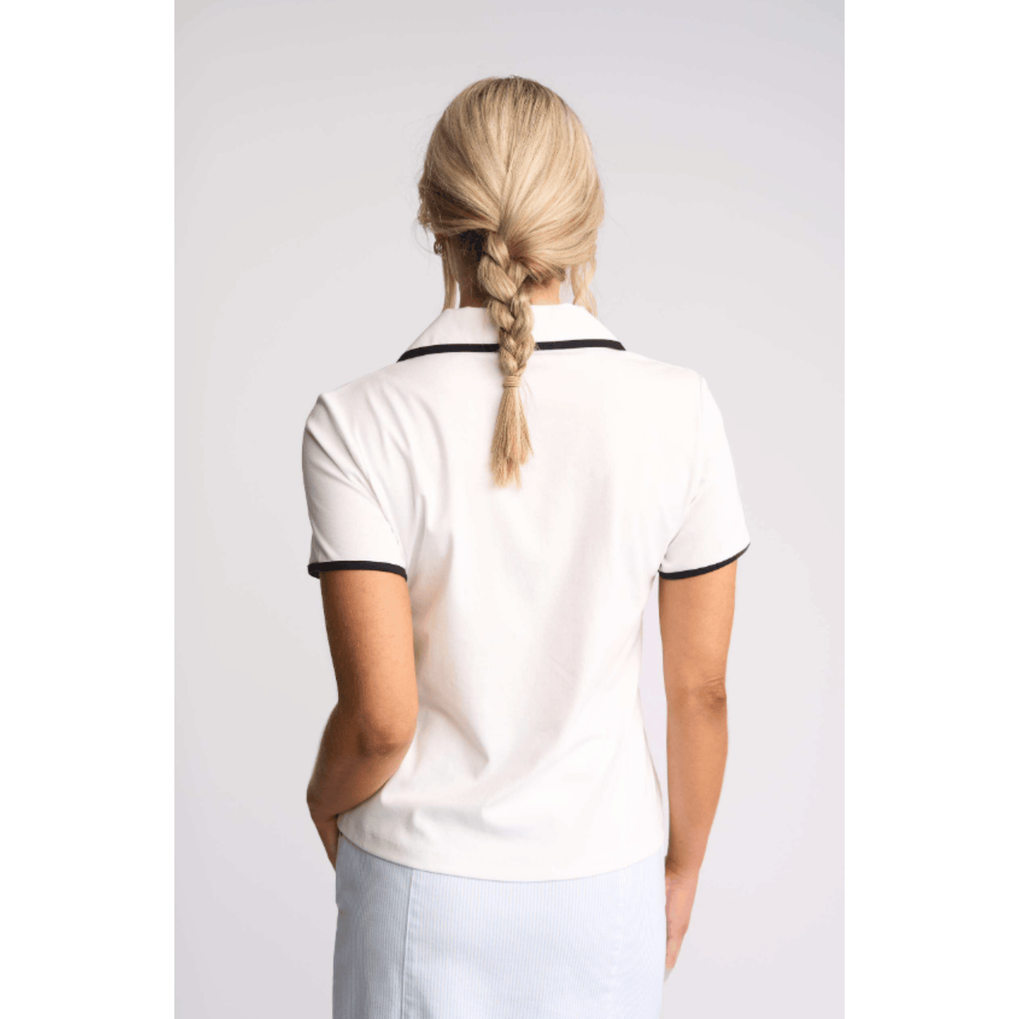 Kit Polo Top | White/Ink