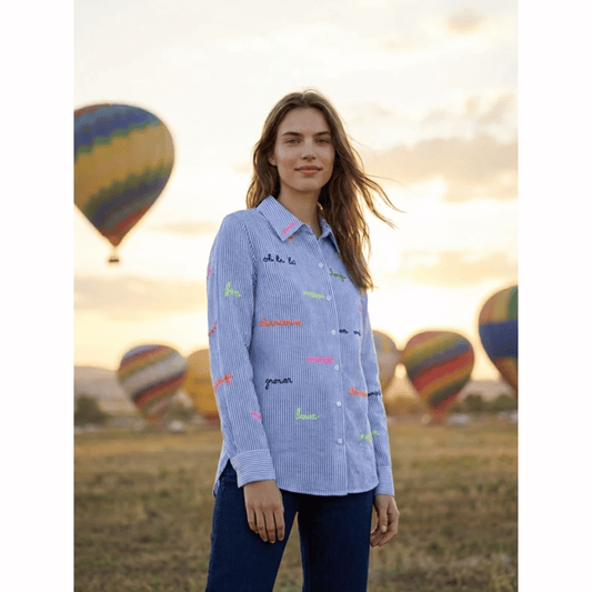 Mafalda Stripe Shirt | Blue
